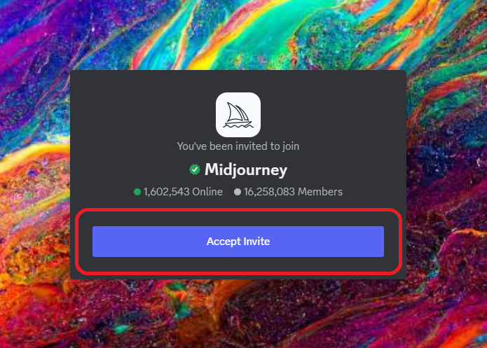 enter midjourney official discord server