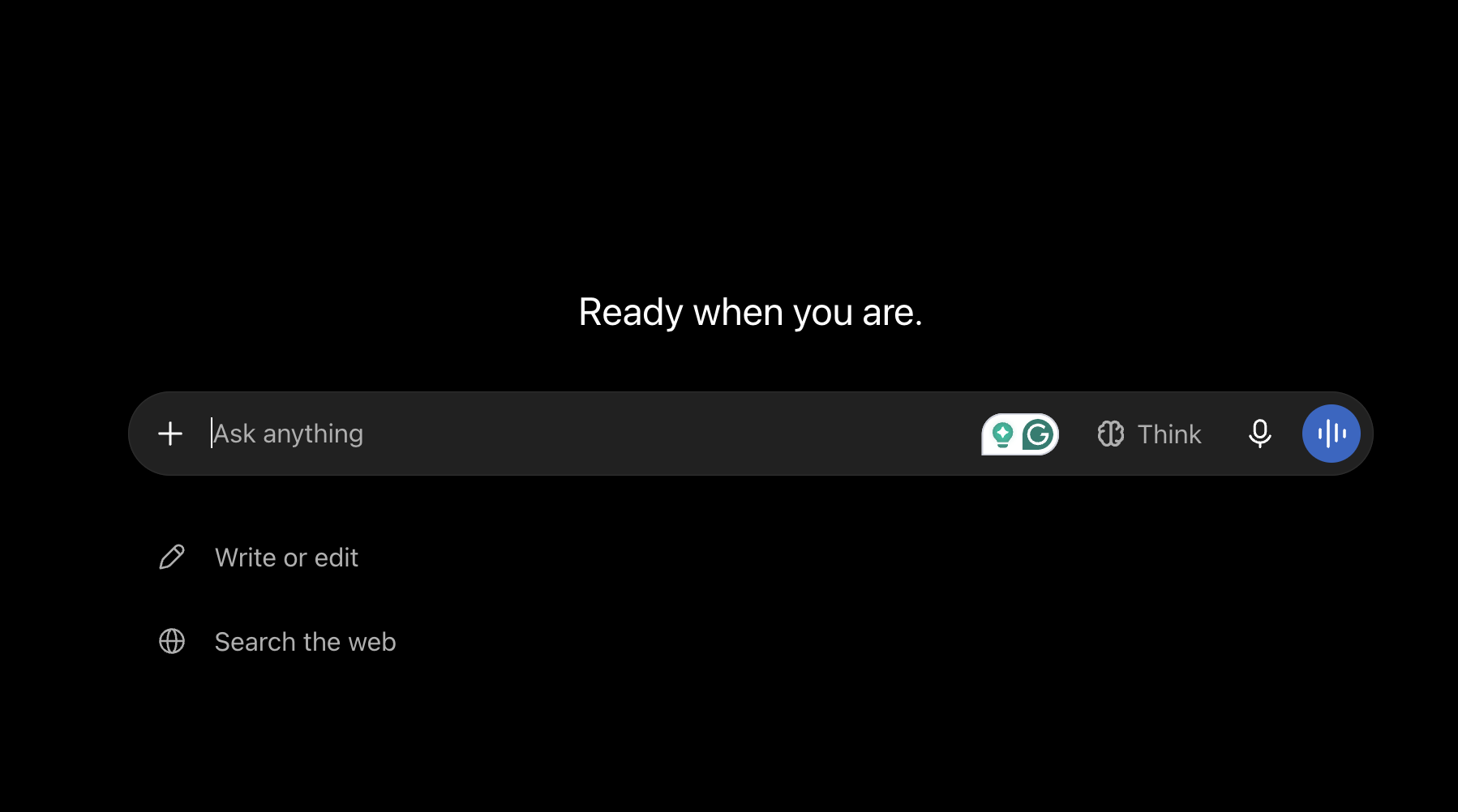 ChatGPT interface