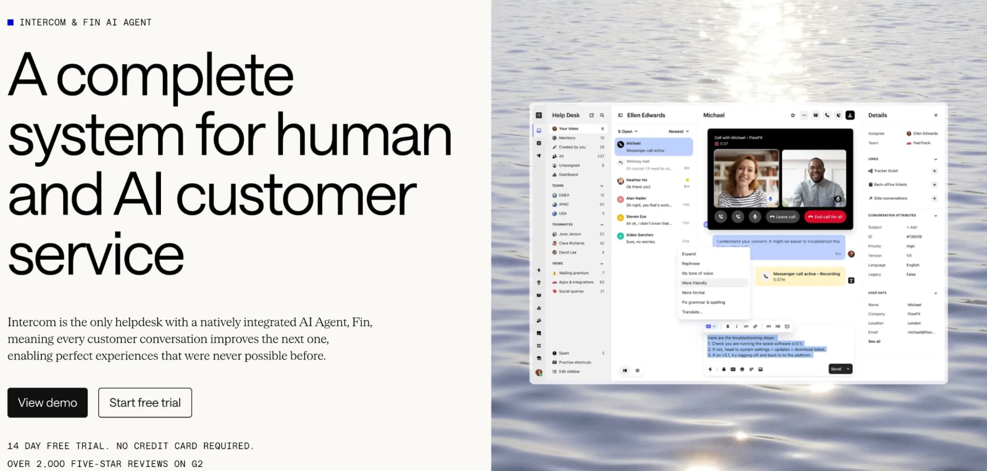 Intercom Fin's AI-powered customer service